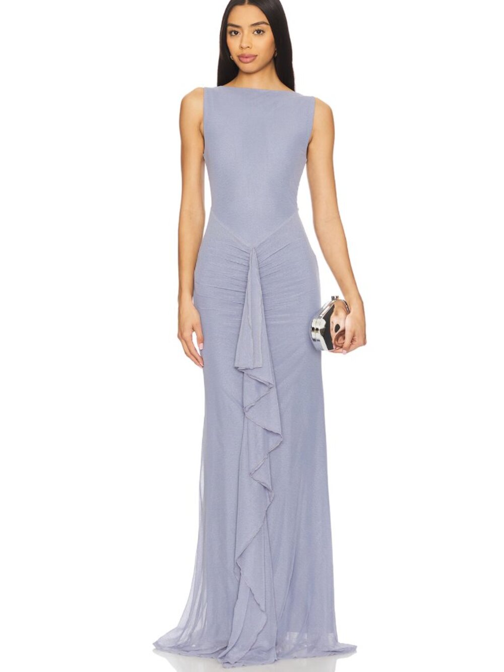 Lovers and Friends Ellie Maxi Dress in Dusk Blue Formal Bridesmaid Gown Small